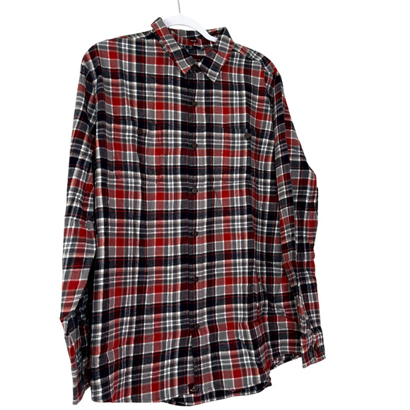 Alesbury Long Sleeve Flannel Button Up Shirt Red Gray Plaid NWT Men Size Medium - Picture 2 of 8